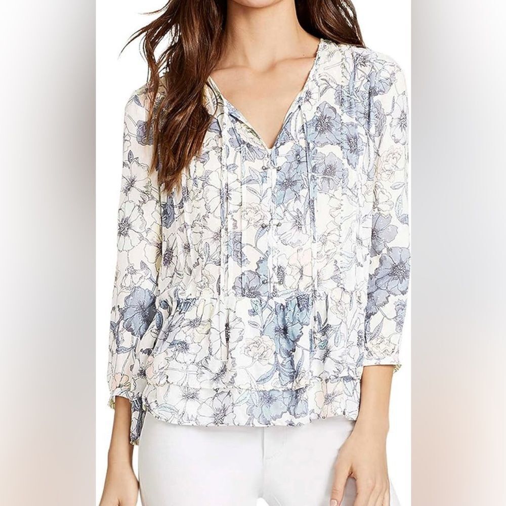 WILLIAM RAST Devon Floral Peasant Top M